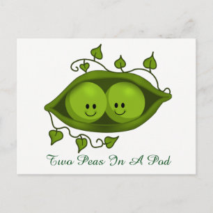 Carte Postale Deux petits pois dans une cosse