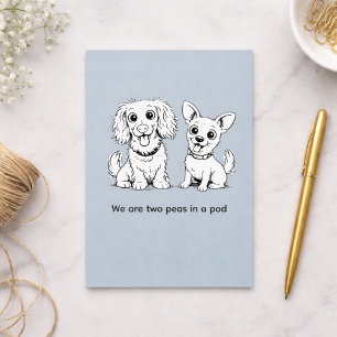 Carte Postale Deux Petits Pois Dans Une Cosse Drôles de Chiens