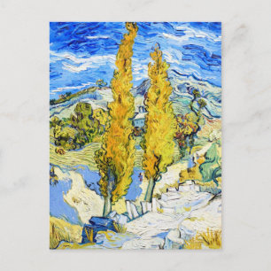 Carte Postale Deux peupliers sur une colline Vincent van Gogh