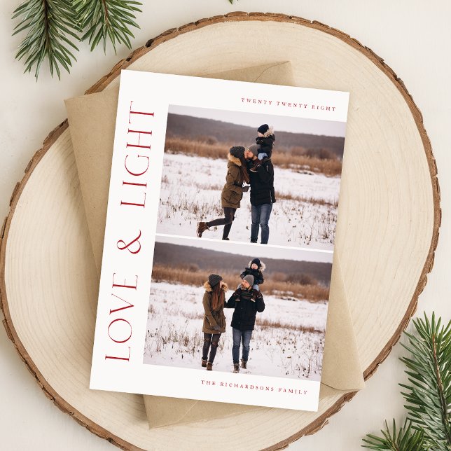 Carte Postale Deux photos vacances de Noël en famille (Créateur téléchargé)