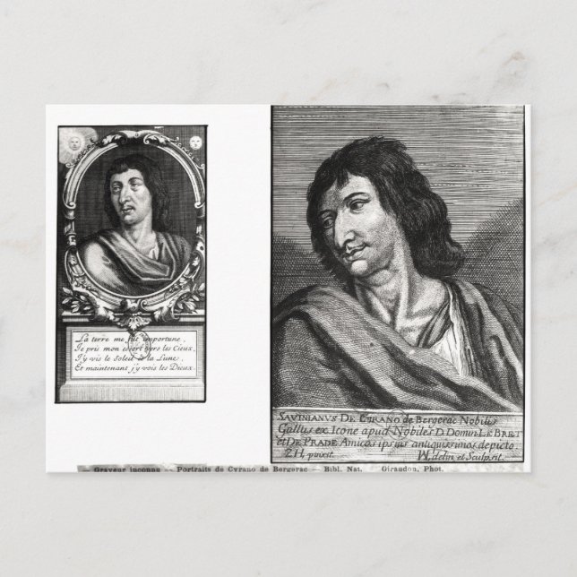 Carte Postale Deux portraits de Savinien Cyrano de Bergerac (Devant)