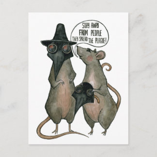 Carte Postale deux rats sauvages