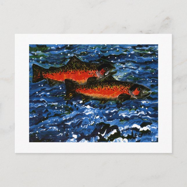 Carte Postale Deux Saumons (Devant)