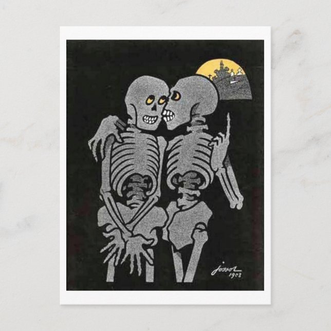 Carte postale Deux Skeletons Talking (Devant)