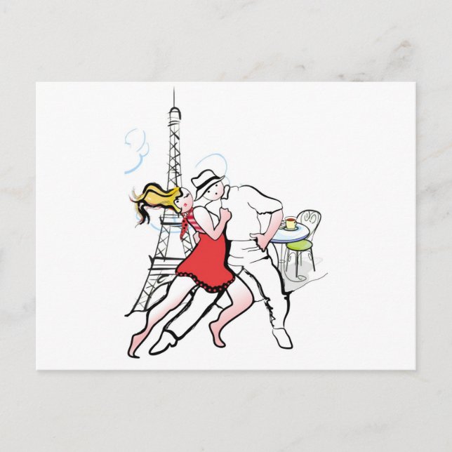 Carte Postale Deux Tangueros à Paris (Devant)
