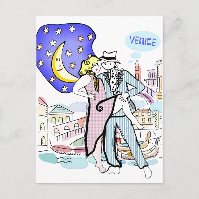 Carte Postale Deux Tangueros à Venise (Devant)