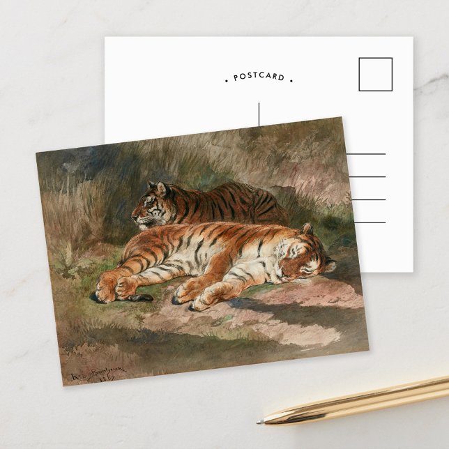 Carte Postale Deux tigres en arrière | Rosa Bonheur (Créateur téléchargé)