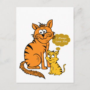 Carte Postale deux tigres mignons et affectueux Je t'aime toujo