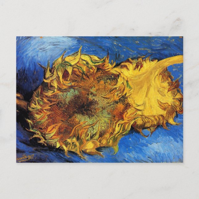 Carte Postale Deux Tournesols coupés Van Gogh Art (Devant)