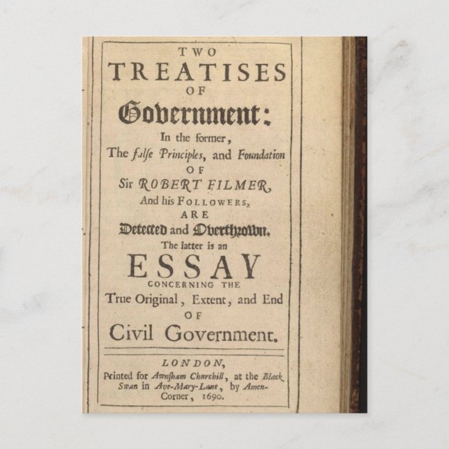 Carte Postale Deux traités de gouvernement (Devant)