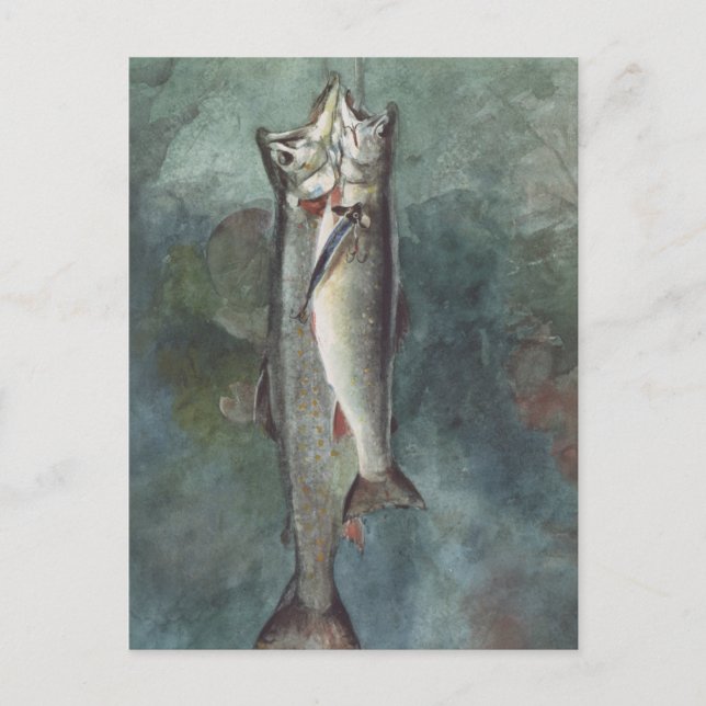Carte Postale Deux Truites (Devant)