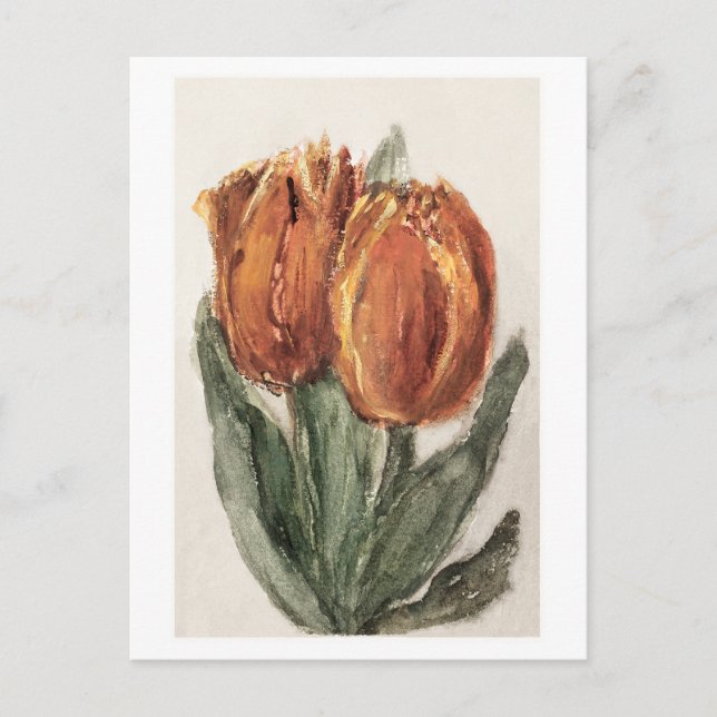 Carte Postale Deux Tulipes rouges par Sientje Mesdag-van Houten (Devant)