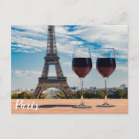 Deux verres de vin avec la tour Eiffel