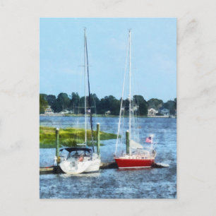 Carte Postale Deux voiliers à quai Norwalk, CT