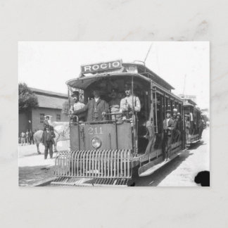 Carte Postale Deux voitures électriques de Lisbonne 1912