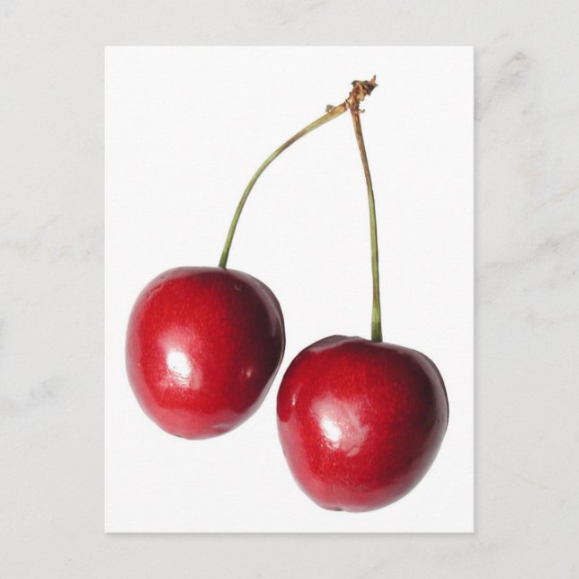 Carte Postale deux vraies cerises (Devant)