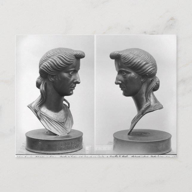 Carte Postale Deux vues d'un buste de Livia (Devant)