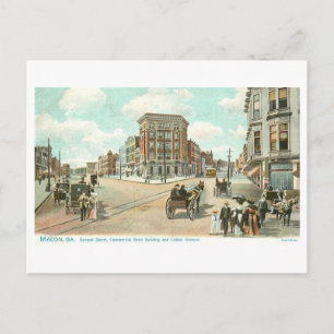 Carte Postale Deuxième rue vintage à Macon, Géorgie