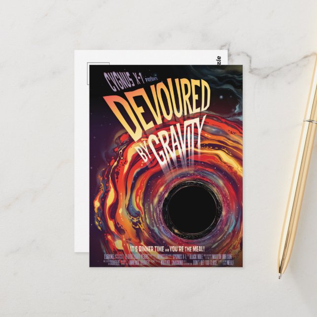 Carte Postale Dévasté Par Gravité Halloween Trou Horreur Noir (Devant/Arrière en situation)