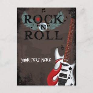 Carte postale d'événement de fête grunge de rock n