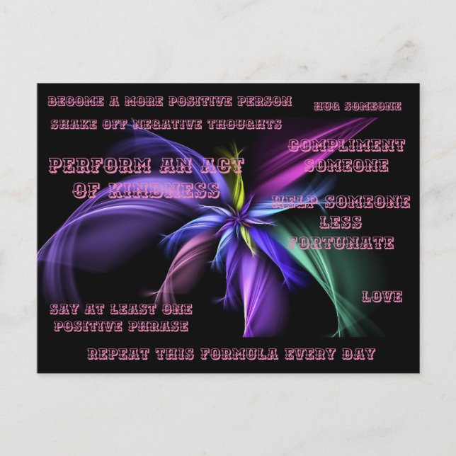 Carte Postale Devenez une personne plus positive (Devant)