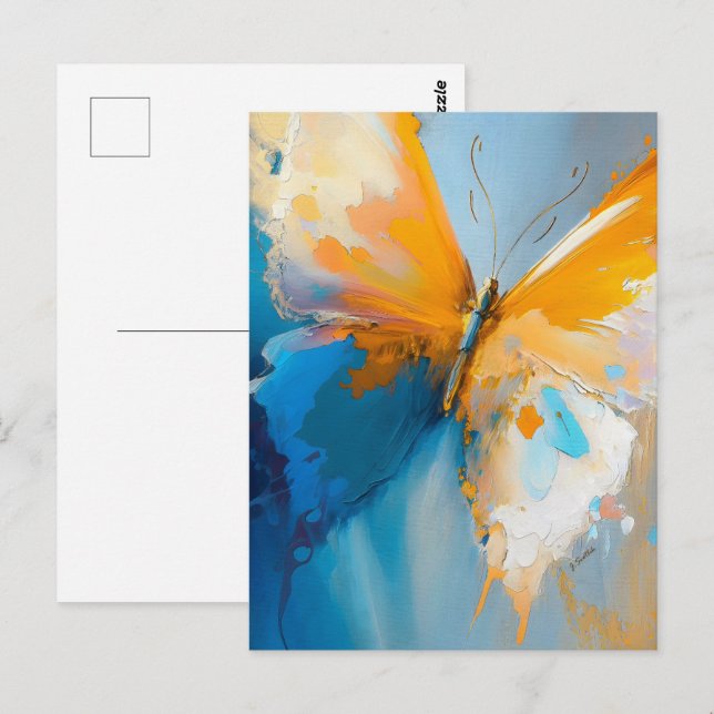 Carte Postale Devenir Lumière – Papillon Abstrait En Mouvement (Devant / Derrière)