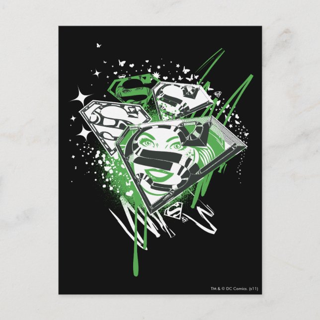 Carte Postale Déversements verts supergirl (Devant)