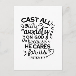 Carte Postale Déversez toute votre anxiété – 1 Pierre 5:7 Verset