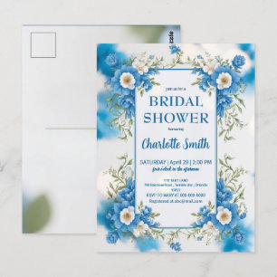 Carte Postale déversoir de mariage antique en Chinoiserie bleue 