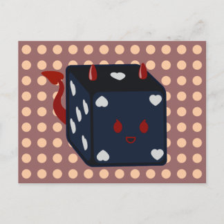 Carte Postale Devil Dice avec Coeurs