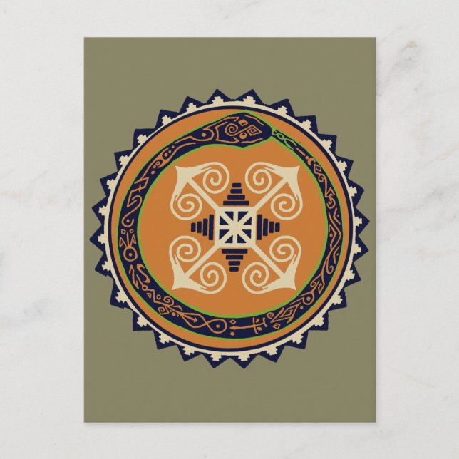 Carte Postale Devine Fire Wheel avec Ouroboros Snake VooDoo (Devant)