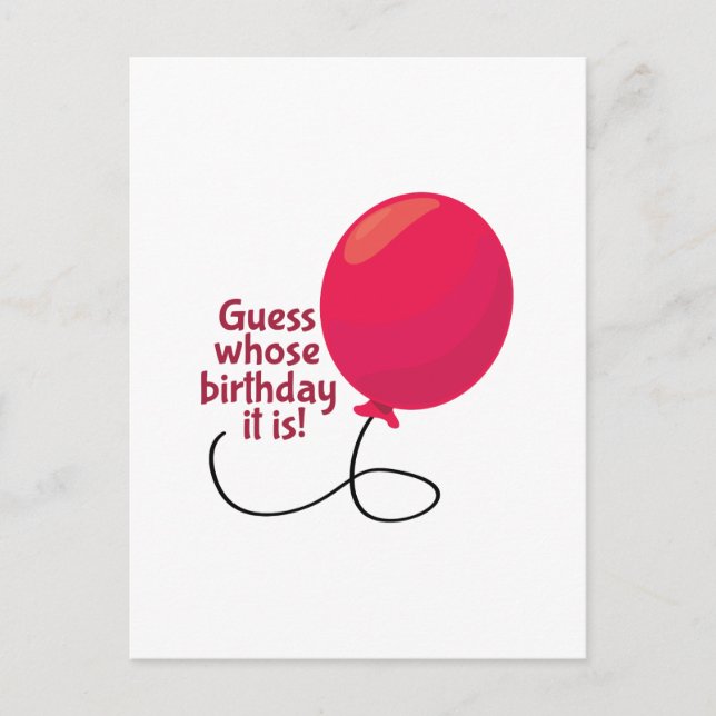 Carte Postale Devinez dont l'anniversaire (Devant)