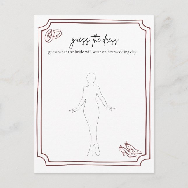 Carte Postale Devinez la robe jeu de Baby Shower (Devant)