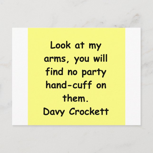 Carte Postale devis davy crockett (Devant)