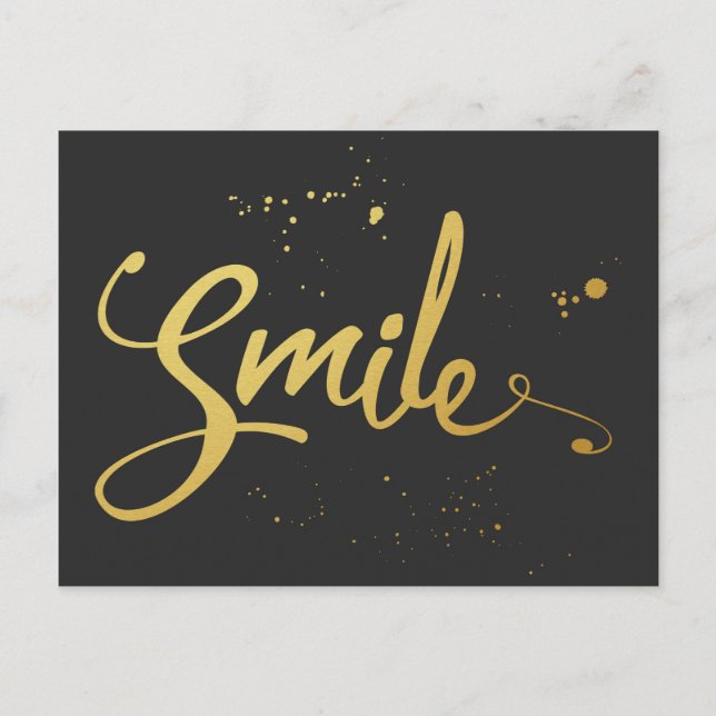 Carte Postale Devis Gold Smile (Devant)