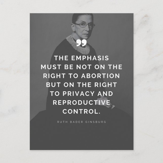 Carte Postale Devis Pro Choice Ruth Bader Ginsburg (Devant)