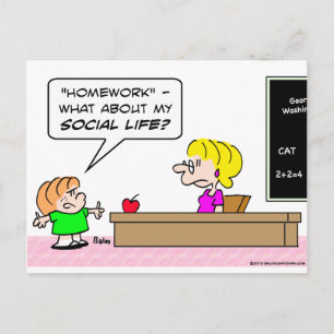 Carte Postale devoirs enfant enseignant école vie sociale