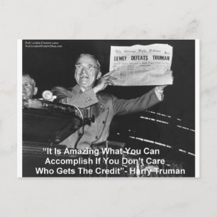 Carte Postale Dewey Bats Truman Cadeaux Drôles T-Shirts Boutons