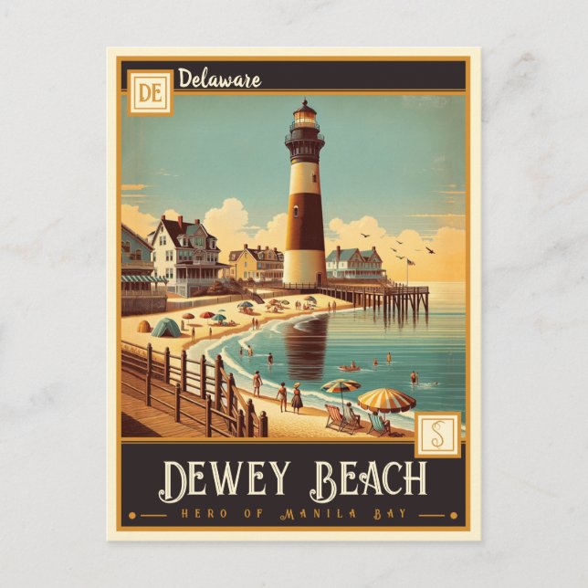 Carte Postale Dewey Beach, Delaware | VINTAGE (Devant)