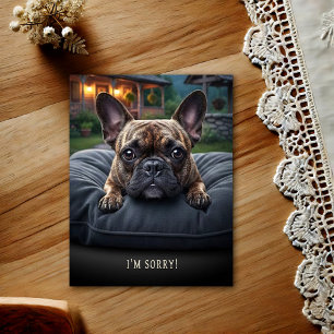 Carte postale d'excuse Bouledogue Français