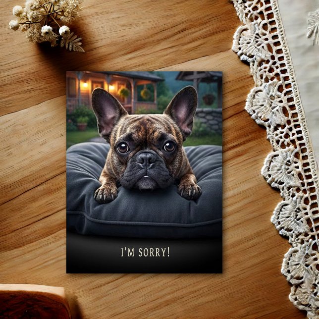 Carte postale d'excuse Bouledogue Français (Créateur téléchargé)
