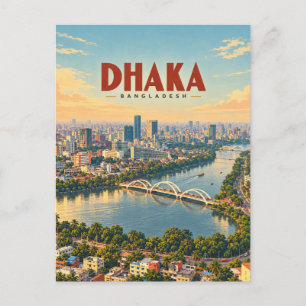 Carte Postale Dhaka Bangladesh Art de voyage vintage