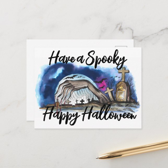 Carte postale d'Halloween (Devant/Arrière en situation)