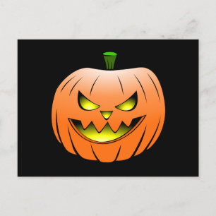 Carte postale d'Halloween citrouille effrayante