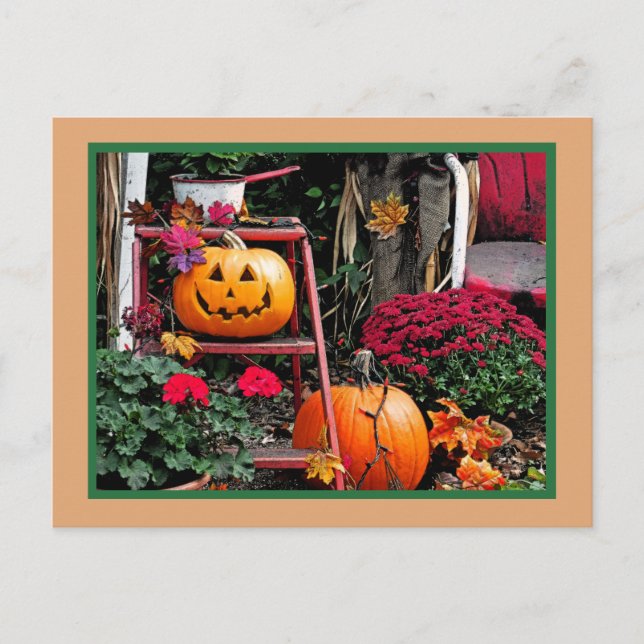 CARTE POSTALE D'HALLOWEEN/CITROUILLE SOURIANT/JOYE (Devant)