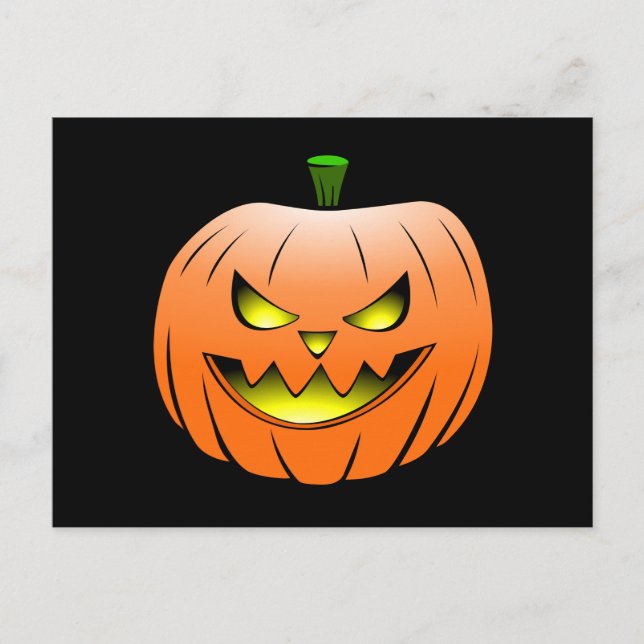 Carte postale d'Halloween de citrouille effrayante (Devant)
