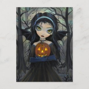Carte postale d'Halloween de vampire gothique des