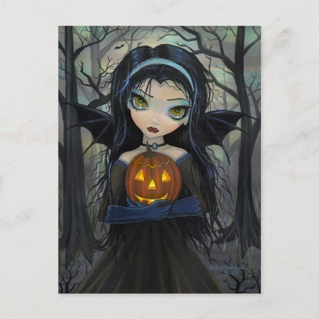 Carte postale d'Halloween de vampire gothique des  (Devant)