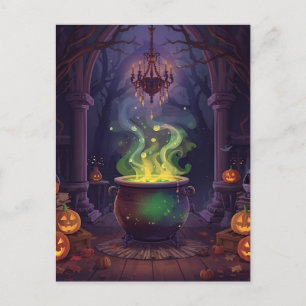 Carte postale d'Halloween effrayante de nuit