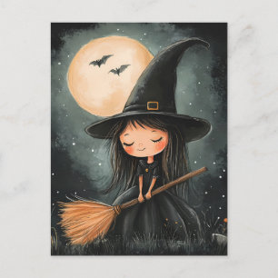 Carte postale d'Halloween effrayante de nuit